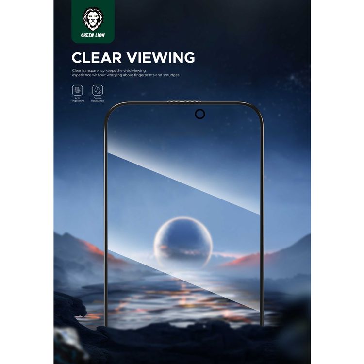 Green Lion 3D PET Pro Screen Protector for iPhone 15 Pro, Bubble Free, Blocked Side Viewing, Highly Responsive, Crystal Clear, Anti Fingerprint - Black