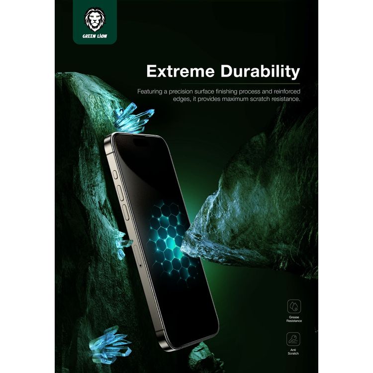 Green Lion ANTHONY 360° Privacy Screen Protector Glass for iPhone 15 Pro Max, 4-Way Anti-Peeping, Grease Resistance, Anti-Fingerprint, Anti-Peeping, Anti-Scratch, Easy Installation, Smudge-Free, Ultra-Thin Screen - Black