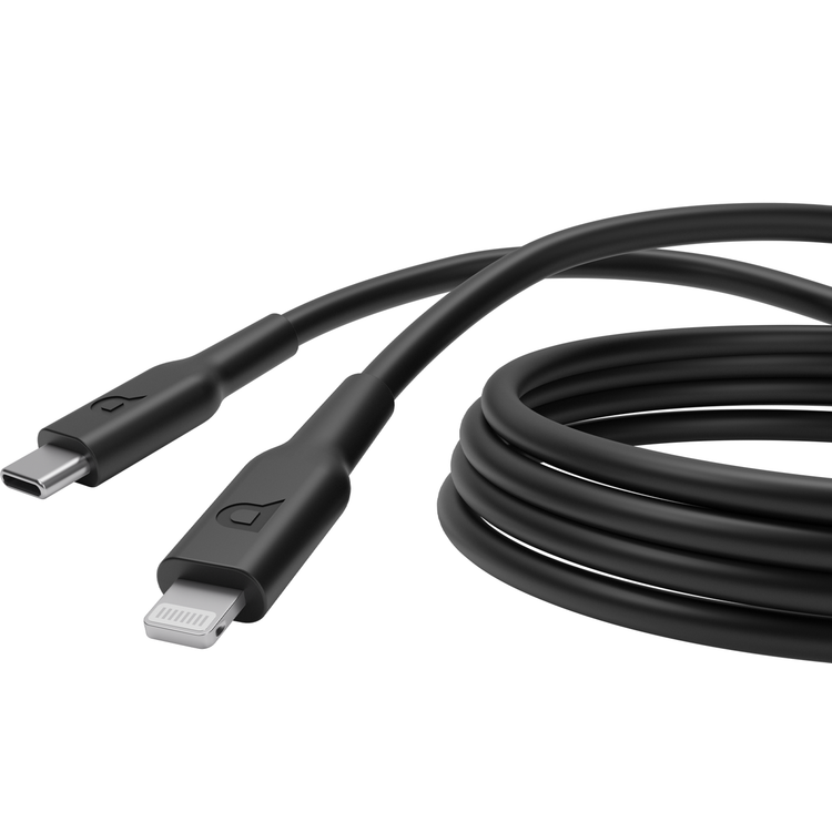Powerology USB-C to Lightning Cable 3M, 60W, Made with durable Thermoplastic Elastomers, Withstands up to 30,000 bends - Black	