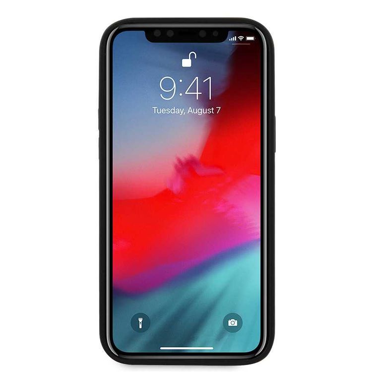 CG Mobile BMW PC/TPU Shiny Hard Case Genuine Leather with Vertical Hot Stamped Lines Compatible for iPhone 12 / 12 Pro (6.1") Shock & Scratch Resistant, Easy Access