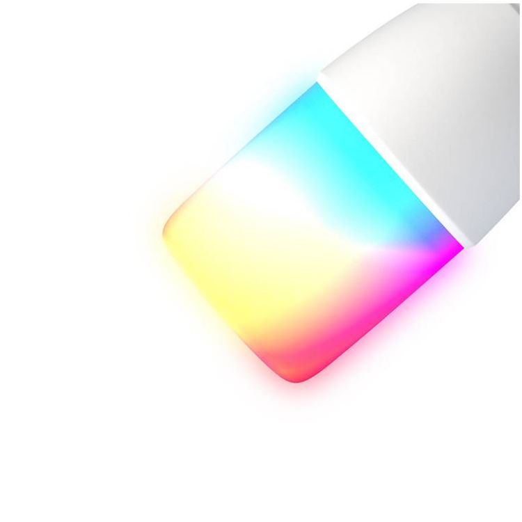 Porodo Brite Smart LED Bulb with 16 Million RGB Colors, Voice Command, Music Rhythm Sync, Automated Timer, WiFi Connectivity, 610 Lumens of Brightness - White