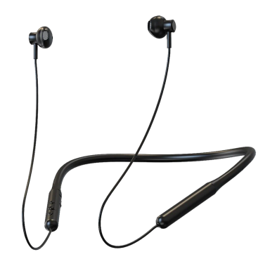 حزام رقبة رياضي لاسلكي من سلسلة Pawa Raucous - أسود