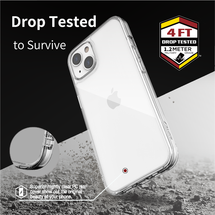 X-Doria Raptic Clearvue Case Compatible for iPhone 13 Pro Max (6.7") Anti-Scratch, Easy Access to All Ports, Military Drop Tested, Shock Absorbing Protection, Snap-on Installation Back Cover Suitable with Wireless Charging