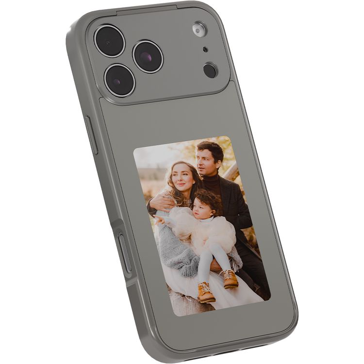 Green Lion Smart E-Ink Case for iPhone 17 Pro Max with MagSafe Compatibility, 4" Custom Display, 4-Color Display Colors, 528 × 768 Resolution, AI Instant Image Casting, Passive NFC Powered, 8 Seconds Fast Refresh, Smart App with AI, Raised Camera Bezel, Battery-Free Operation - Gray