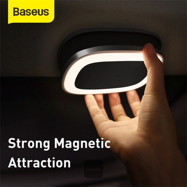 Baseus Car Interior LED Light with Touch control, Wireless & Portable, Built-in Battery, Magnetic & Adhesive Attachment Type - Black