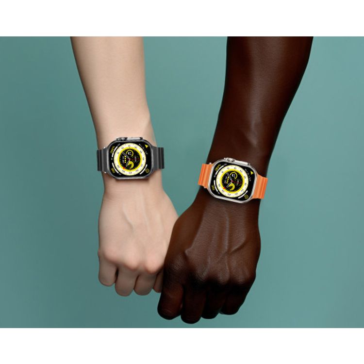 Porodo Ultimo Smart Watch, 2.1", 15 Days Working Time, 3 Hours Charging Time, Bluetooth 3.0 & 5.0, Voice Assistant, Android & iOS Compatible - Black Bezel & Orange Band