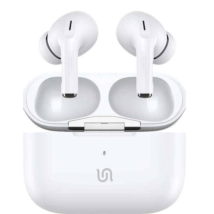 Porodo Soundtec Iconique True Wireless Earbuds with Deep Bass, Hifi Audio, 10m Bluetooth Range, ABS + PC Material, 300mAh Charging Case Battery, 30mAh Earbud Battery - White