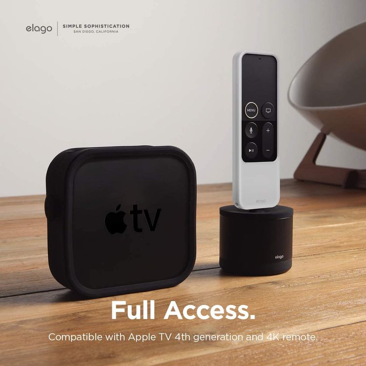Elago R4 Retro Apple TV Remote Case with Apple TV Siri Remote 4K 5th / 4th Generation, Classic Controller Design [Non-Functional], Extra Protection, Lanyard Included Nightglow Blue