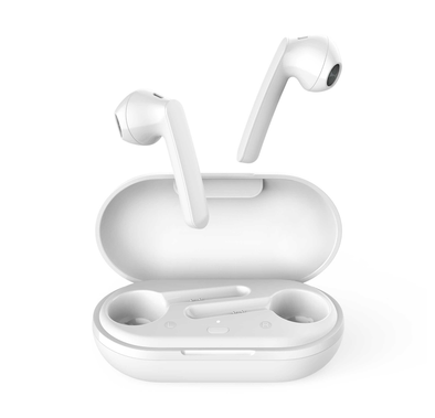 Powerology True Wireless Stereo Buds, 16h Playtime, Bluetooth 5.0, Secure Universal Fit, Touch Control, 500mAh Charging Case Battery Capacity - White 