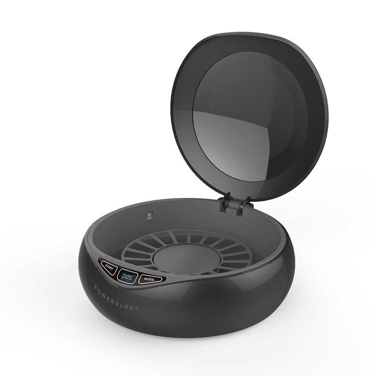 Powerology Universal UV Sanitiser Box with Wireless Charging 15W - Black	