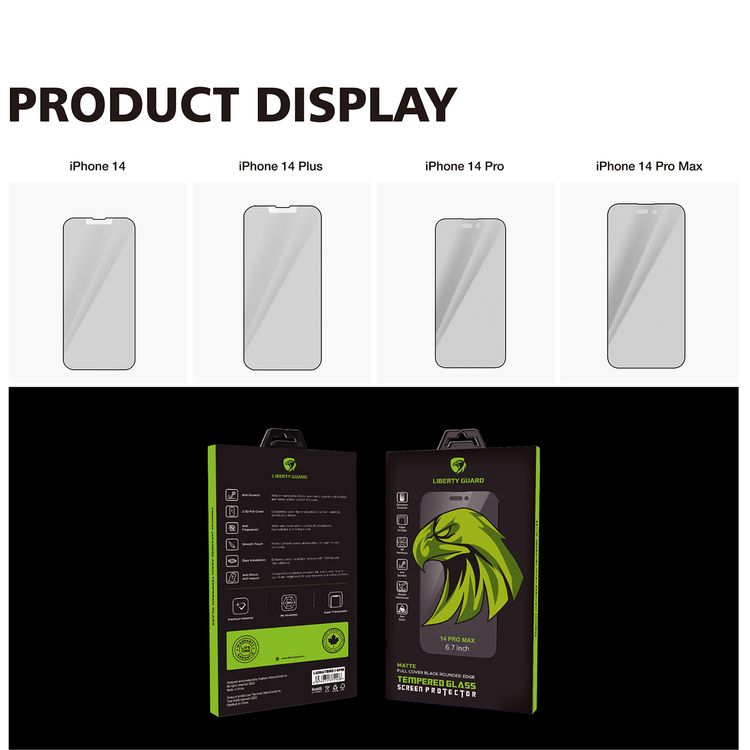 Liberty Guard 2.5D Full Cover Matte With Dust Filter DR iPhone 13/  iPhone 13 Pro/ iPhone 14 - Clear