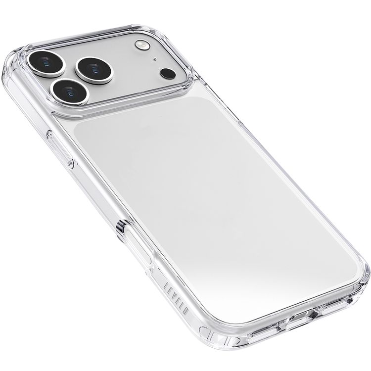 Levelo Clara Clear Case with Long-Lasting Clarity for iPhone 17 Pro Max, Enhanced Camera & Screen Protection, Precision Fit, Shock-Resistant Bumper, Ever-Clear Technology, Drop-Tested - Transparent