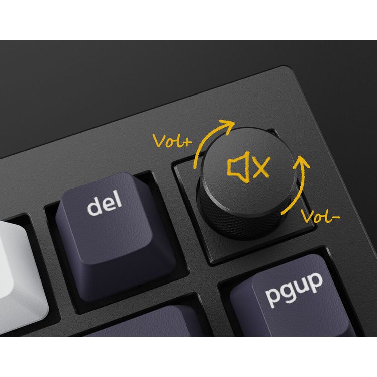 Keychron Q1 QMK Gateron G-PRO Switch Mechanical RGB Keyboard, Knob, Blue Switch and Costom Hot-swappable - Navy Blue