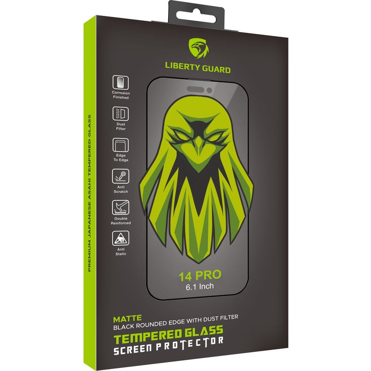 Liberty Guard 2.5D Full Cover Matte With Dust Filter iPhone 14 Pro - Matte