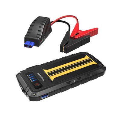 RAVPower Element Series Car Jump Starter Power Bank 8000mAh with Flashlight & Multiple Protection - QC Portable Power Station Powerbank with LED Battery Level Indicator - Black