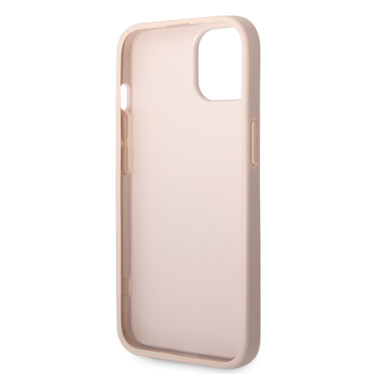 Guess PU Leather 4G Classic and Stylish Case with Big Metal Logo iPhone 14 Compatibility - Pink