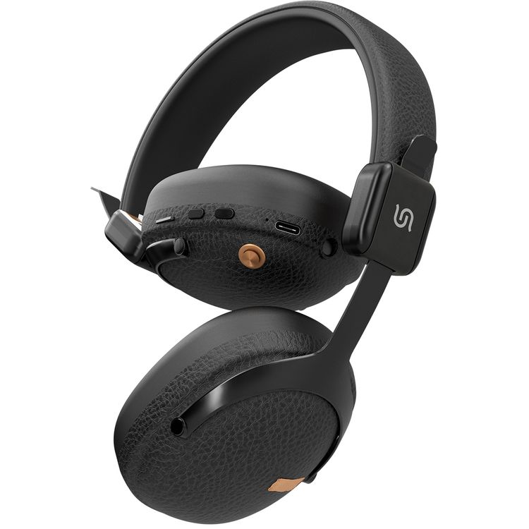 Porodo Soundtec Onyx Sonic Wireless Headphones with Noise Reduction, Bluetooth Version 5.4, Type-C Charging Port, 2 Hours Charging Time, 18 Hours Play Time, 10m Transmission Distance, Game Mode, EQ Mode, TF Card Play Back, Compact & Foldable Design, Multiple Function Key Control - Black