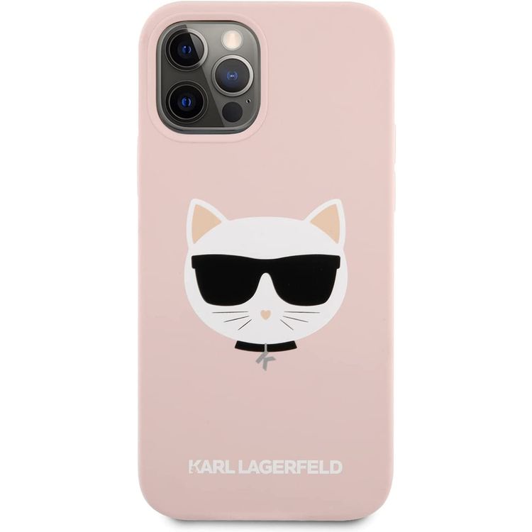 Karl Lagerfeld Silicone Hard Case Choupette Head for iPhone 12 / 12 Pro (6.1") - Pink