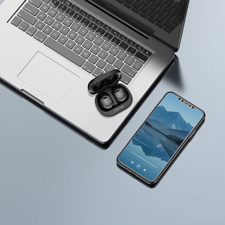 Green Lion Mittersill True Wireless Earbuds with ENC, Up to 6 Hours Playtime, IPX5 Waterproof Resistance Level, Bluetooth Version 5.4, Up to 10m Transmission Range, Type-C Charging Port, Dual-Microphone, Strap Included - Black