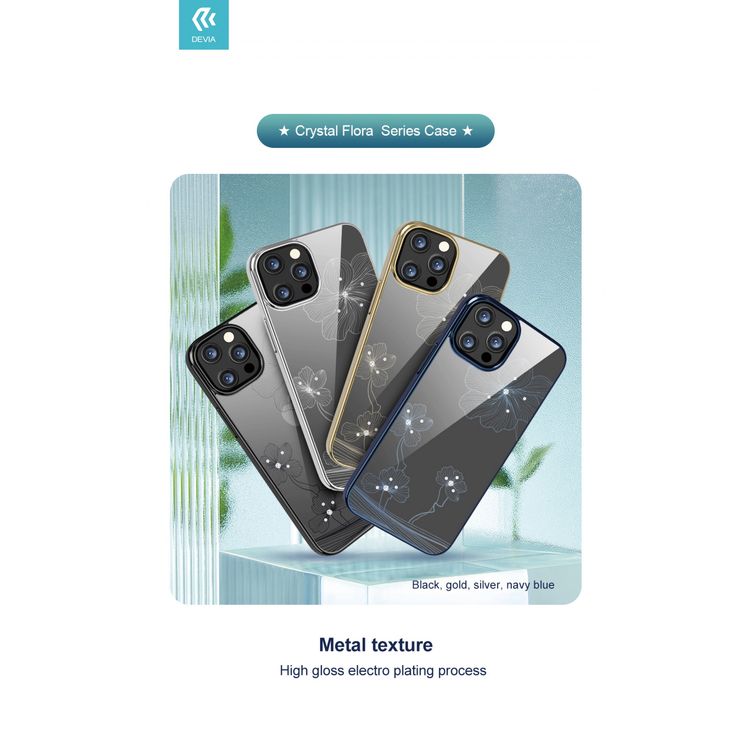 Devia 355479-RGD Crystal Flora Series Case for iPhone 13 Pro Max ( 6.7  ) - Rose Gold