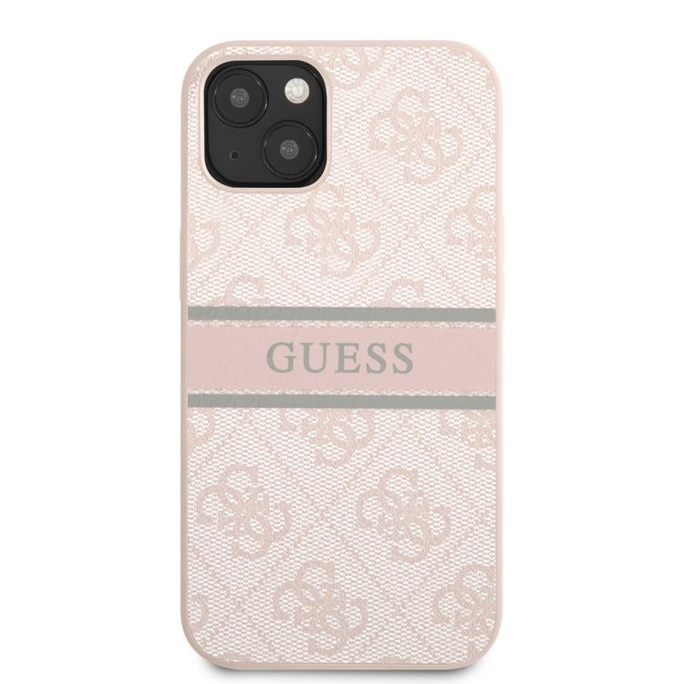 CG MOBILE Guess 4G PU Leather Case with Printed Stripe Compatible for iPhone 13 (6.1") Anti-Scratch, Easy Access to All Ports, Shock Absorption