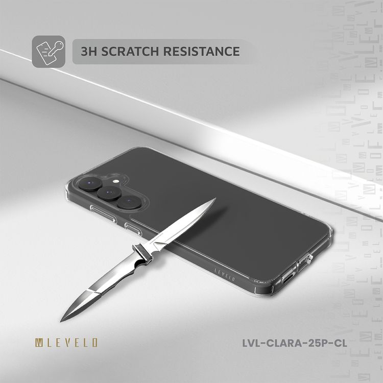 Levelo Clara Clear Case for Samsung Galaxy S25 Plus, TPU Material, Impact-Resistant Corners, Clearview Technology, Scratch-Resistant, Premium Quality Guaranteed - Clear