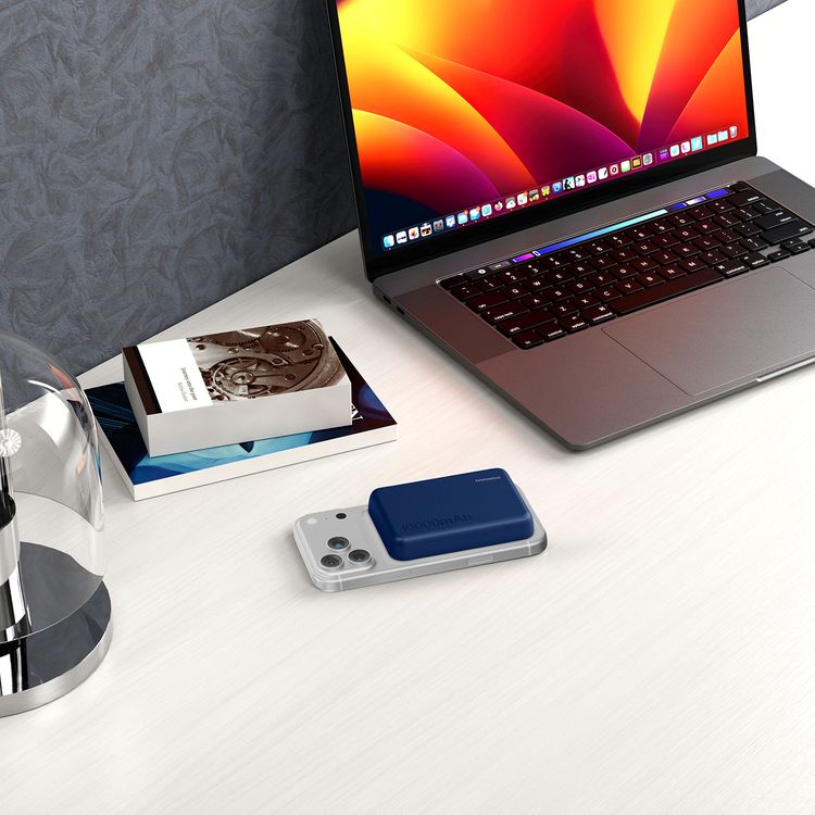 Porodo 10000mAh MagSafe Power Bank with Fast Charge, Portable & Compact Design, Type-C Input, Type-C & Wireless Outputs, 10° C-45° C Working Temperature, Strong Magnetic Hold, 20W Power Delivery - Blue