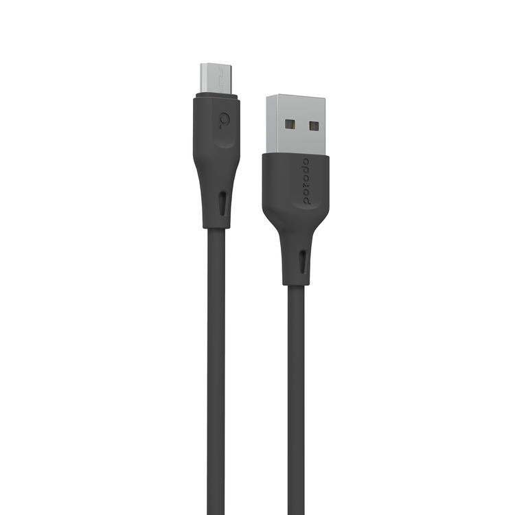 كابل بورو دو USB-A إلى Micro USB مع تيار 2.4A، بطول 2 متر، مصنوع من مواد TPE وPVC، يتميز بالشحن السريع ومزامنة البيانات، عمر افتراضي لأكثر من 5000 انحناء، آمن وموثوق، تصميم ذكي - أسود