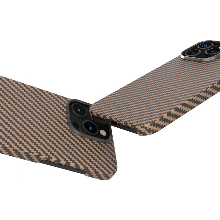 Levelo Sergei Case for iPhone 16 Pro with 1500D Aramid Fiber, Anti-Fingerprint, MagSafe Compatibility, Metal Camera Ring, Ultra Slim Case - Desert Rose