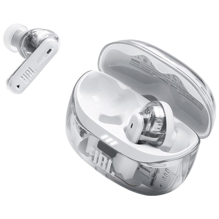 JBL Tune Beam True Wireless Earbuds In-Ear with Mic, Water & Dust Resistant, Bluetooth 5.3, Ambient Aware & Talk Thru, Multi-Point Connection, Active Noise Cancelling, Touch Control, Fast Charge - Ghost White