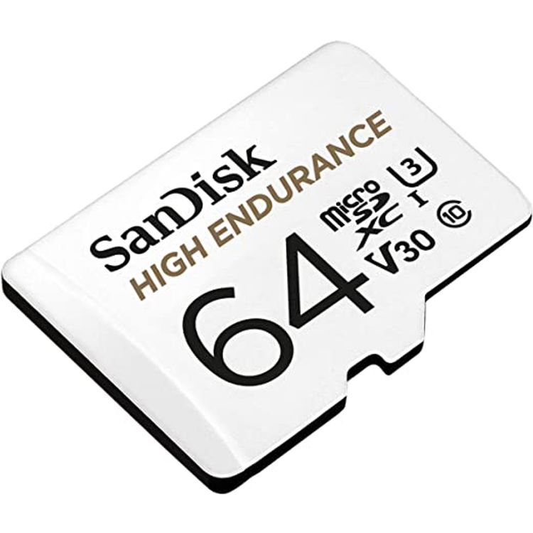 SanDisk 64GB High Endurance Video microSDXC Card with Adapter for Dash cam and Home Monitoring Systems - C10, U3, V30, 4K UHD, Micro SD Card