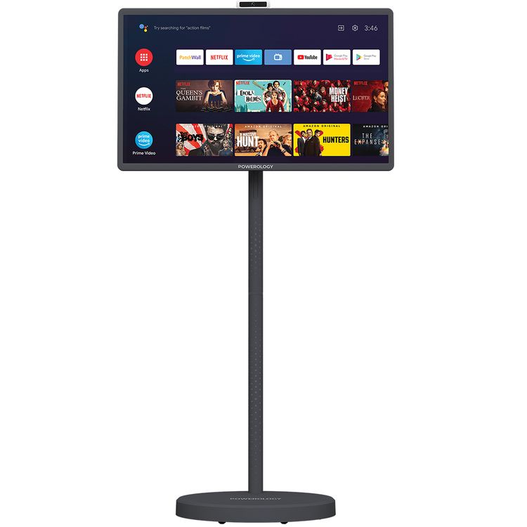 شاشة باورولوجي BANF بحجم 32 بوصة محمولة وذكية مع زوايا أفقية وعمودية، وكاميرا بدقة 5 ميجابكسل، ونظام تشغيل أندرويد 15، وجهاز تحكم عن بعد مرفق، وضبط الإمالة، وسعة بطارية 38400 مللي أمبير، وزوايا مشاهدة 89 درجة، وتحكم باللمس، ومرآة العرض، وذاكرة عشوائية 6 جيجابايت/8 جيجابايت، وذاكرة تخزين 128 جيجابايت - اللون الرمادي.