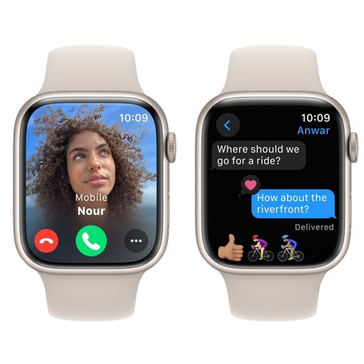 Apple Watch Series 9 [GPS  45mm] with Starlight Aluminum Case & Starlight Sport Band | S/M