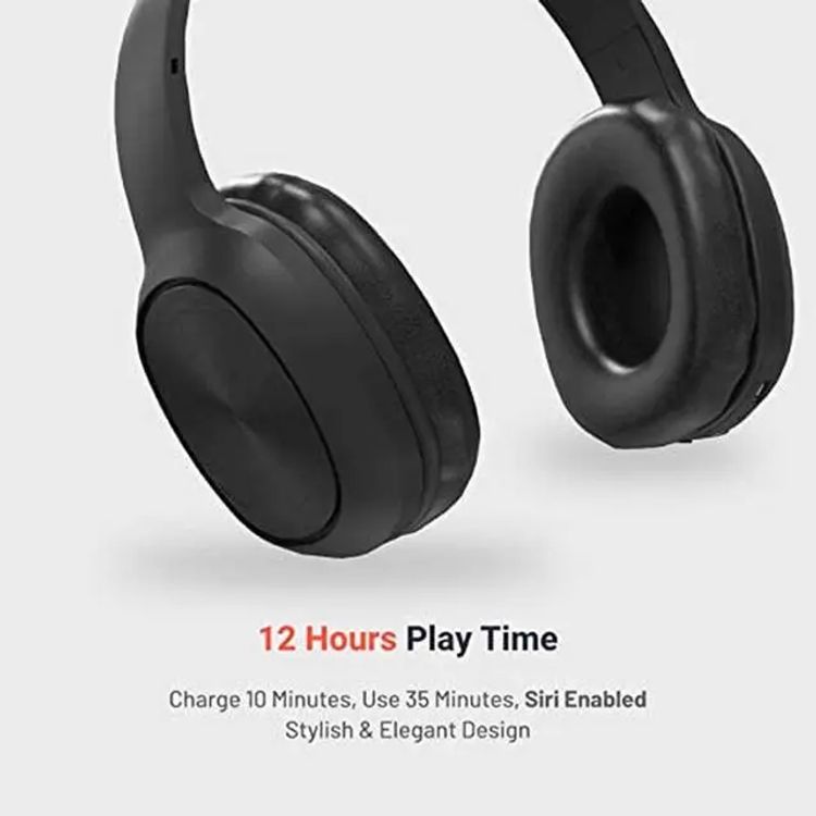 Porodo Soundtec Wireless Headphones with Noise Cancelling, Active Siri, Pure Bass, 2 Hours Charging Time, 12 Hours Playtime, 400mAh Battery Capacity - Black