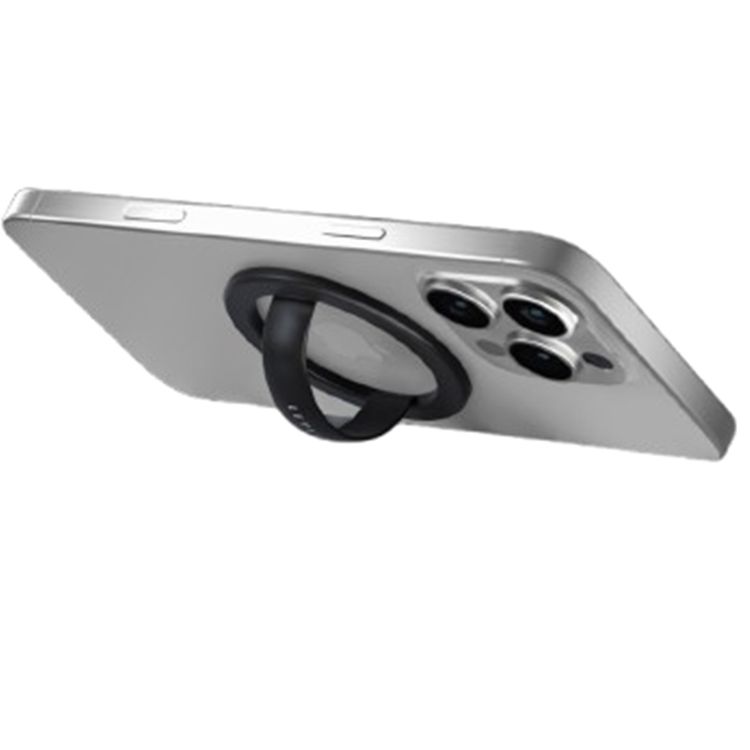 Levelo Luna MagSafe Phone Ring Holder with Comfortable Grip, 360 Full Rotation, Non-Slip Surface - Black 