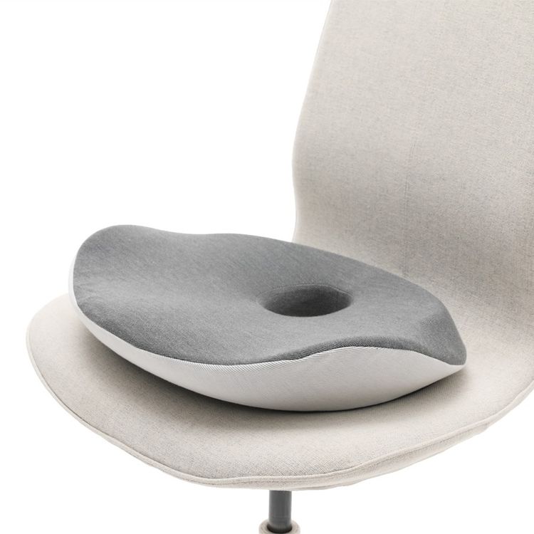 Green Lion Ergoflex Comfort Seat Cushion with Removable & Washable Cover, Non-Slip Texture, Up to 150kg Load Capacity, Contoured Shape, 100% Memory Foam Sponge &100% Polyester Fabric Material - Gray