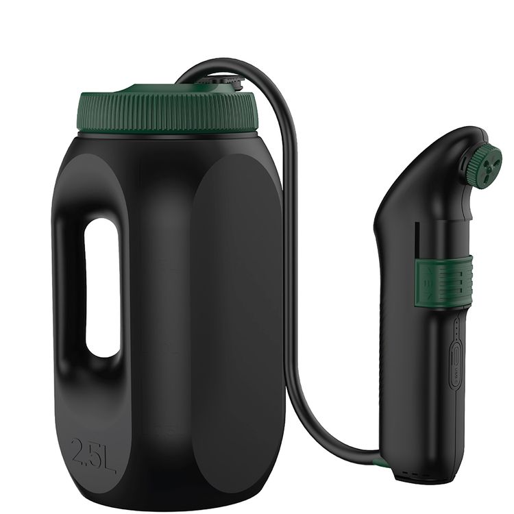 بيديه برو من جرين ليون مع خزان مياه بسعة 2.5 لتر، فوهة قابلة للتعديل، وقت عمل يصل إلى 70 دقيقة، طول أنبوب المياه 1.2 متر، طريقتان للرش، مقاومة للماء بمعيار IPX6، تدفق المياه 1-1.3 لتر/دقيقة، معلق خلفي لاصق - باللون الأسود.