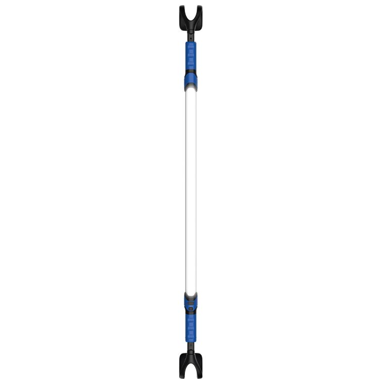 مصباح عمل باورولوجي كلاريو 1200 لومن مع وقت تشغيل 6 ساعات، مدى إضاءة 22-40 مترًا، مدى ارتفاع 121-187 سم، مصباح ليد COB 12 وات، سعة بطارية 4000 مللي أمبير/ساعة، منفذ شحن من النوع C، مقاوم للصدمات IK07، حامل دوار 360 درجة، قابل للتمديد لجميع المركبات - أسود