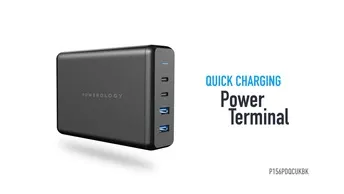 Powerology 4-Port Quick Charging Power Terminal in UAE | 156W Power Delivery - Black Color |	 (P156PDQCUKBK)