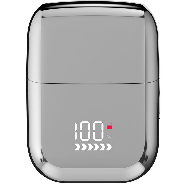 Green Lion Men's Shaver X with Wet & Dry Use, Magnetic Head Cap, Stainless Steel Blade, Travel Lock, 7500RPM Motor, 900mAh Battery Capacity, Type-C Charging - Silver