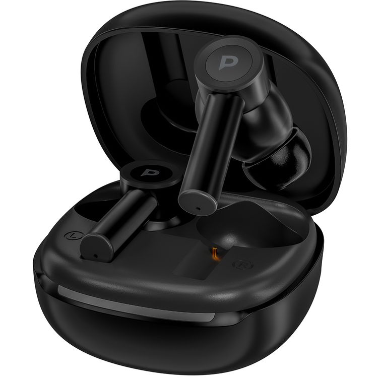 Powerology Saba In-Ear Earbuds with Active Noise Cancellation, Up to 5 Hours Battery Life, Bluetooth Version 6.0, Up to 10m Bluetooth Range,  Type-C Charging Port, Secure In-Ear Fit, Seamless Auto Pairing - Black