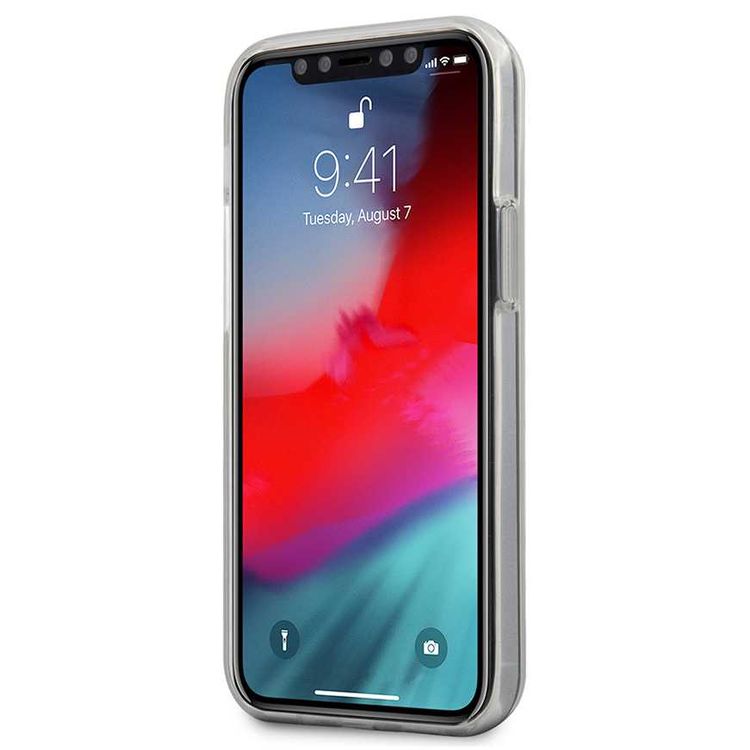 CG MOBILE Mercedes-Benz Transparent Phone Case Embossed 1 Compatible for iPhone 12 Mini (5.4) Officially Licensed - Black Gradient