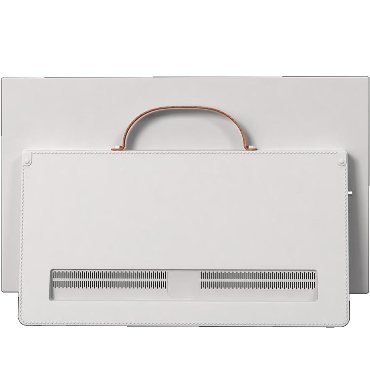 Powerology Portable FHD Smart TV with Active-Matrix LCD Display, 27" Display Size, Android 14, 7 Hours Built-in Battery, Front Speaker, FHD Screen Resolution, Protective Carrying Case - White