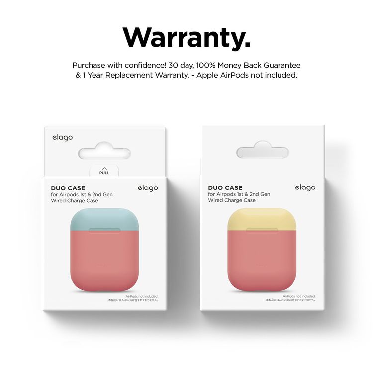 إيلاجو جراب مزدوج سيليكون متوافق مع جراب ابل ايربودز 1 و 2 ، يدعم الشحن اللاسلكي ، مقاوم للخدش ، مقاوم للسقوط ، غطاء واقٍ ممتص للأتربة ، الجسم - وردي إيطالي / أزرق مرجاني علوي ، أصفر