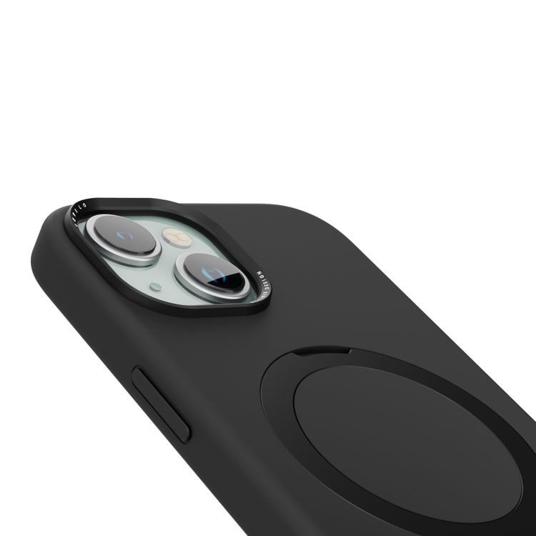 غطاء سيليكون سائل Levelo Iris Pro لجهاز iPhone 15 Plus - أسود