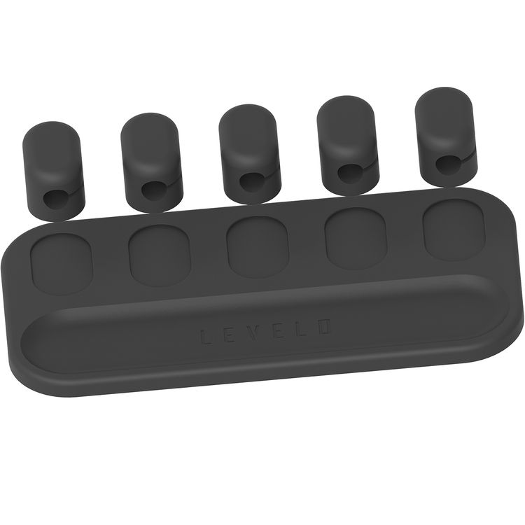 Levelo Livia Detachable Magnetic Cable Management with 5 Magnetic Heads, Lightweight & Compact Design, Tangle-Free, Strong Hold with N52 Magnet, Easy to Install - Black