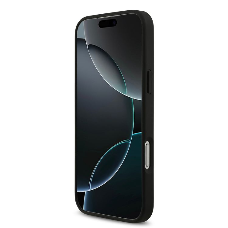 حافظة لاصمدير بجلد PU من لاكوست مع شعار Monogramme وشعار ذهبي لجهاز آيفون 17 برو ماكس، حماية من السقوط، تغليف مستدام، تصميم سهل التركيب، نحيفة - باللون الأسود