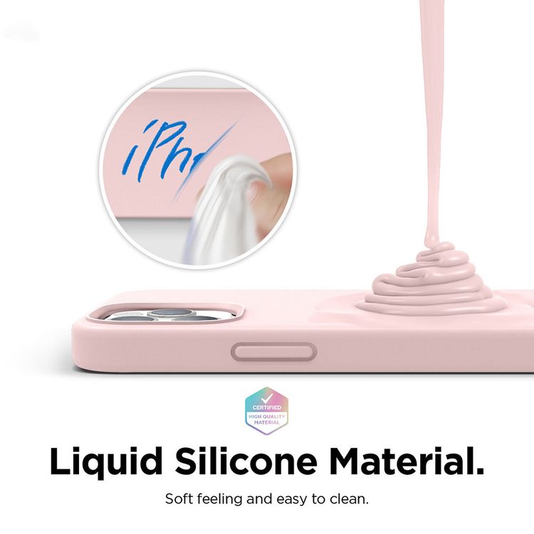 Elago Silicone Case Suitable with MagSafe, Back Shield Case Compatible for iPhone 12 / 12 Pro (6.1") Anti-Scratch, Easy Access to All Ports - Pink