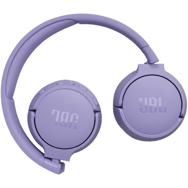 JBL T670 Over-Ear Noise Cancelling Bluetooth Stereo Wireless Headphone, Up to 70Hours Battery Life, Multi-Point Connection, Flat-fold design, Detachable Cable, Audio cable, Speed charge - Purple 