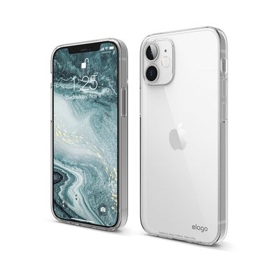 Elago Hybrid Case Compatible with iPhone 12 Mini (5.4") Ultimate Protection, Raised Bezel, Supports Wireless Charge, Anti-Yellowing, Shock Absorbing Design - Crystal Clear